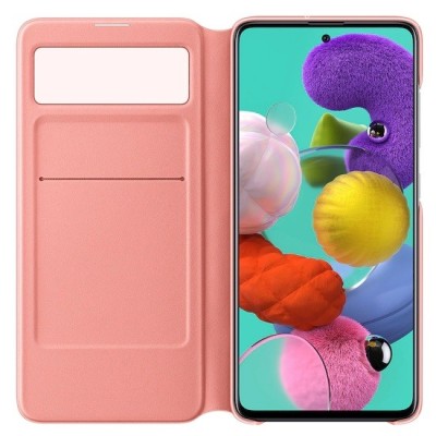 Samsung Galaxy A51 (A515) оригинальный S View Wallet Cover открываемый белый кожаный чехол - книжка | Vacins.lv