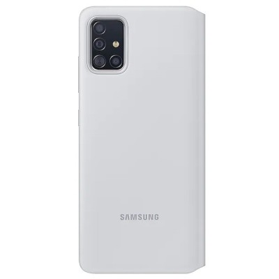Samsung Galaxy A71 (A715) oficiāls S View Wallet Cover atvērams balts maciņš (maks) | Vacins.lv
