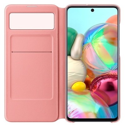 Samsung Galaxy A71 (A715) oficiāls S View Wallet Cover atvērams balts maciņš (maks) | Vacins.lv