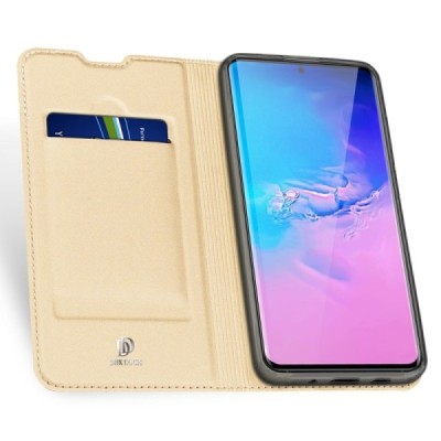 Samsung Galaxy S20 Ultra (G988) Dux Ducis Skin серии золотой кожаный чехол-книжка | Vacins.lv
