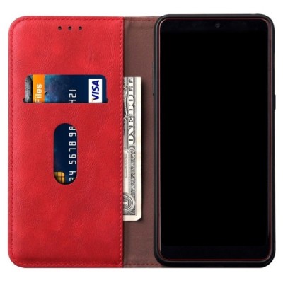 Deluxe Samsung Galaxy S20 Ultra (G988) красный кожаный чехол-книжка | Vacins.lv
