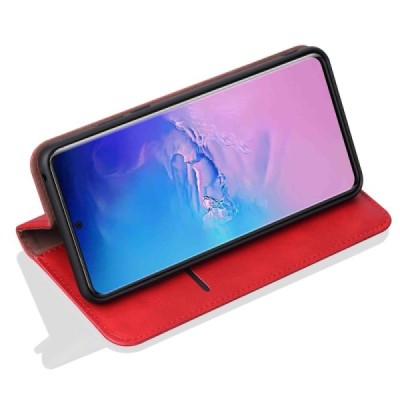 Deluxe Samsung Galaxy S20 Ultra (G988) красный кожаный чехол-книжка | Vacins.lv