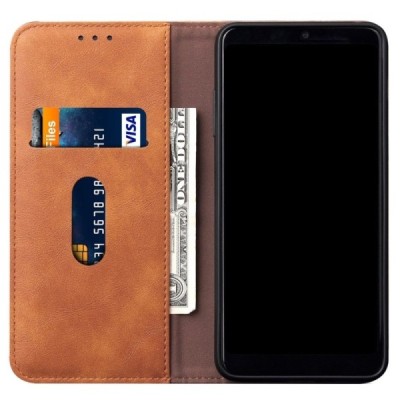 Deluxe Samsung Galaxy S20 Ultra (G988) светло-коричневый кожаный чехол-книжка | Vacins.lv