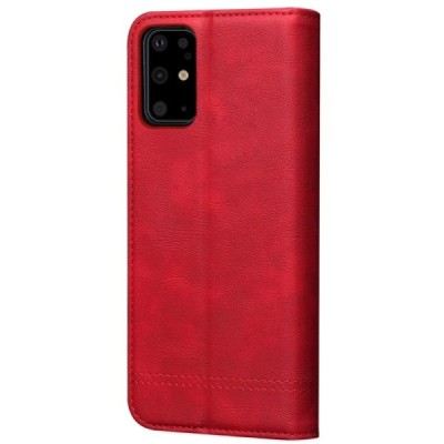 Deluxe Samsung Galaxy S20+ Plus (G985) красный кожаный чехол-книжка | Vacins.lv