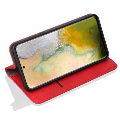 Deluxe Samsung Galaxy S20+ Plus (G985) красный кожаный чехол-книжка | Vacins.lv