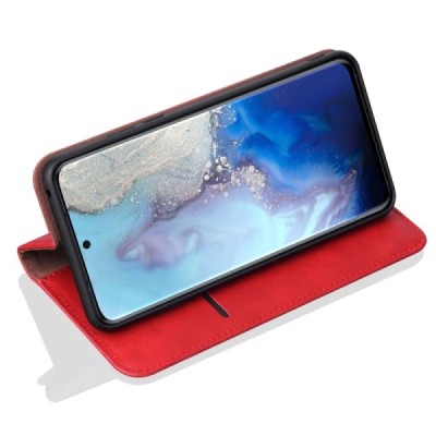 Deluxe Samsung Galaxy S20 (G980) красный кожаный чехол-книжка | Vacins.lv