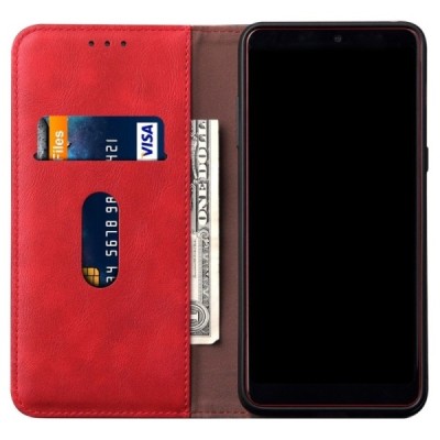 Deluxe Samsung Galaxy S20 (G980) красный кожаный чехол-книжка | Vacins.lv