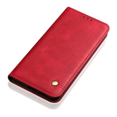 Deluxe Samsung Galaxy S20 (G980) красный кожаный чехол-книжка | Vacins.lv