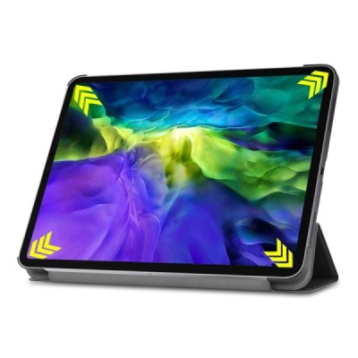 Apple iPad Pro 11 (2022 / 2021 / 2020 / 2018) чёрный кожаный чехол-книжка (складной) | Vacins.lv