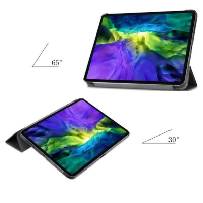 Apple iPad Pro 11 (2022 / 2021 / 2020 / 2018) чёрный кожаный чехол-книжка (складной) | Vacins.lv