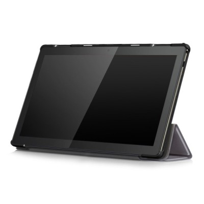 Lenovo Tab M10 10.1" (TB-X605F, X605L, X505F, X505L) серый кожаный чехол-книжка (складной) | Vacins.lv