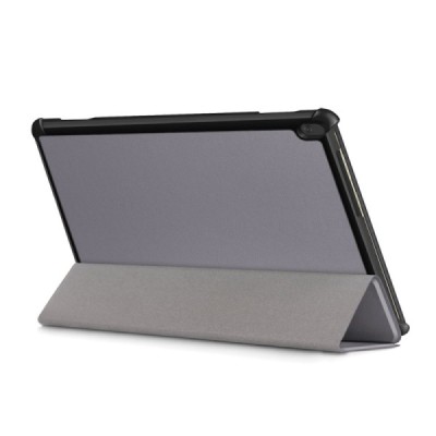 Lenovo Tab M10 10.1" (TB-X605F, X605L, X505F, X505L) серый кожаный чехол-книжка (складной) | Vacins.lv