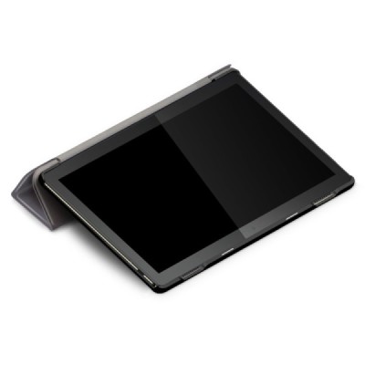 Lenovo Tab M10 10.1" (TB-X605F, X605L, X505F, X505L) серый кожаный чехол-книжка (складной) | Vacins.lv