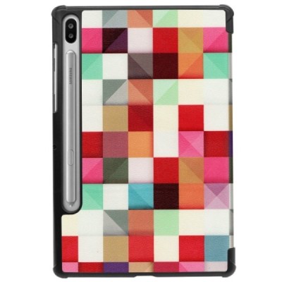 Samsung Galaxy Tab S6 10.5 (T865, T860) „Cubes“ atvēramais krāsains maciņš / Vacins.lv
