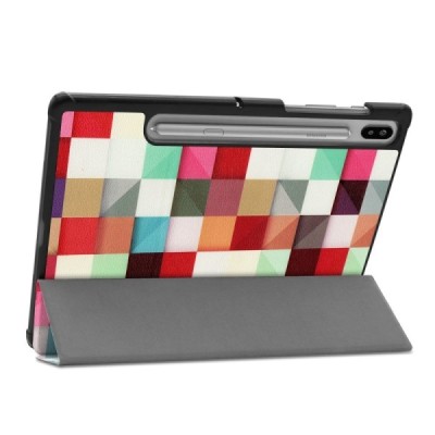 Samsung Galaxy Tab S6 10.5 (T865, T860) „Cubes“ atvēramais krāsains maciņš / Vacins.lv