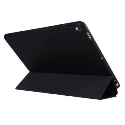 Apple iPad Pro 10.5" (Air 2019) твердый кожаный чехол-книжка - черный | Vacins.lv