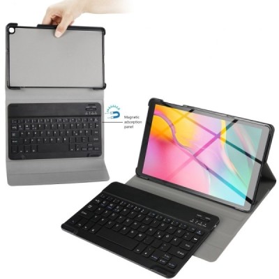 Samsung Galaxy Tab A 10.1 2019 (T515, T510) чехол-книжка из черной кожи с беспроводной клавиатурой Bluetooth | Vacins.lv