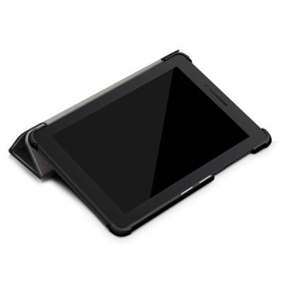 Lenovo Tab E7 (TB-7104F) чёрный кожаный чехол-книжка (складной) | Vacins.lv