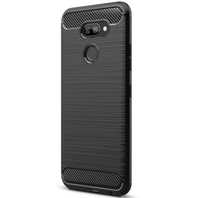 LG K40S „Carbon“ твердый силиконовый чехол (TPU) - черный | Vacins.lv