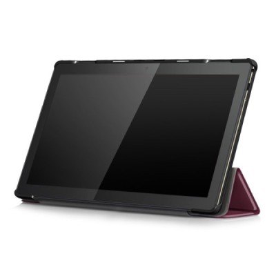 Lenovo Tab M10 10.1" (TB-X605F, X605L, X505F, X505L) бордовый кожаный чехол-книжка (складной) | Vacins.lv