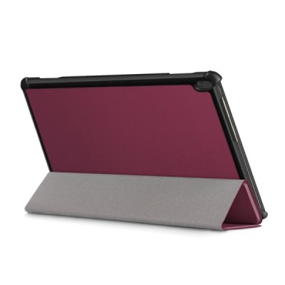 Lenovo Tab M10 10.1" (TB-X605F, X605L, X505F, X505L) бордовый кожаный чехол-книжка (складной) | Vacins.lv