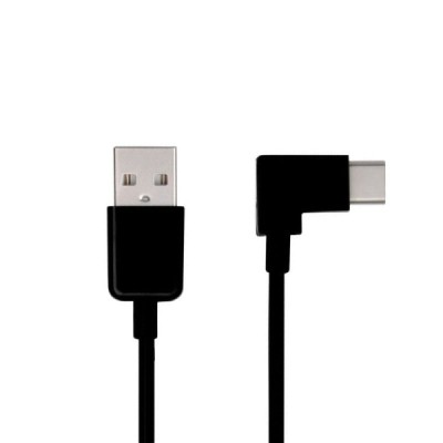 Leņķa USB Type-C melns vads 3 metri | Vacins.lv