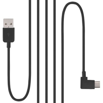 Leņķa USB Type-C melns vads 3 metri | Vacins.lv