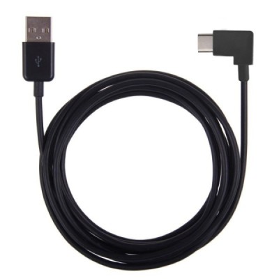 Leņķa USB Type-C melns vads 3 metri | Vacins.lv