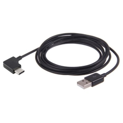 Leņķa USB Type-C melns vads 3 metri | Vacins.lv