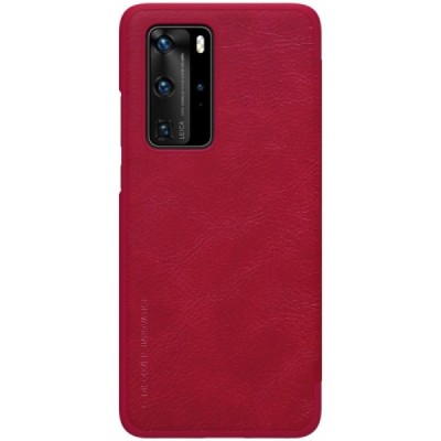 Huawei P40 Pro greznais Nillkin Qin sērijas ādas atvērams sarkans maciņš, maks | Vacins.lv