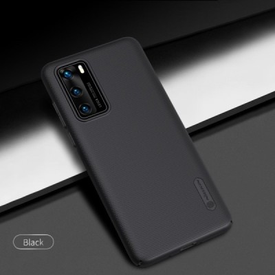 Huawei P40 Nillkin Frosted Shield melns apvalks | vacins.lv