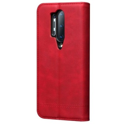 Deluxe OnePlus 8 Pro красный кожаный чехол-книжка | Vacins.lv