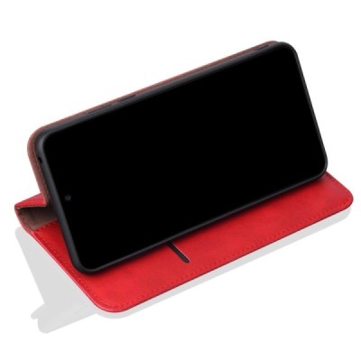Deluxe OnePlus 8 Pro красный кожаный чехол-книжка | Vacins.lv