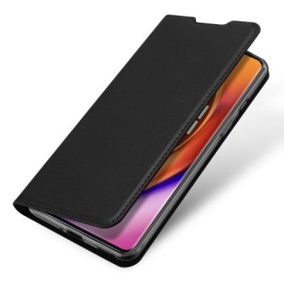 OnePlus 8 Pro Dux Ducis Skin sērijas melns ādas atvērams maciņš | Vacins.lv