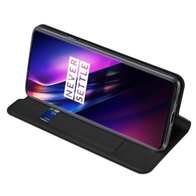 OnePlus 8 Dux Ducis Skin sērijas melns ādas atvērams maciņš | Vacins.lv