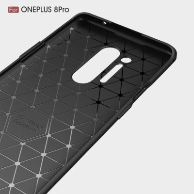 OnePlus 8 Pro „Carbon“ твердый силиконовый чехол (TPU) - черный | Vacins.lv