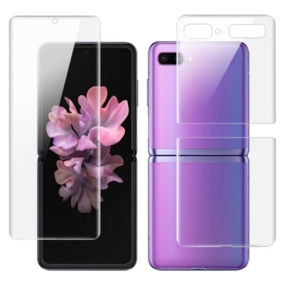 Samsung Galaxy Z Flip (F700) aizsargplēves ekrānam un aizmugurējai daļai - dzidras / Vacins.lv