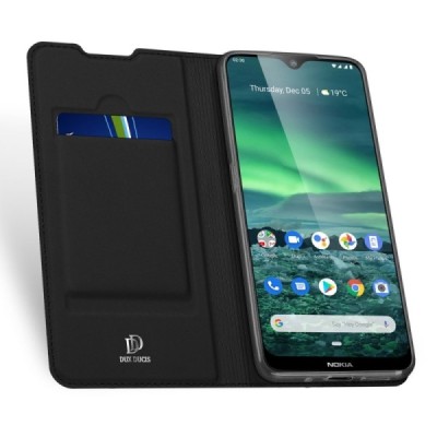 „Dux Ducis“ Skin серии Nokia 2.3 чёрный кожаный чехол-книжка | Vacins.lv