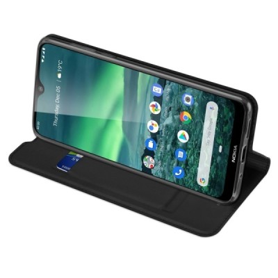 „Dux Ducis“ Skin серии Nokia 2.3 чёрный кожаный чехол-книжка | Vacins.lv