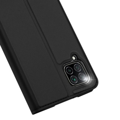 Huawei P40 Lite „Dux Ducis“ Skin sērijas melns ādas atvērams maciņš / Vacins.lv