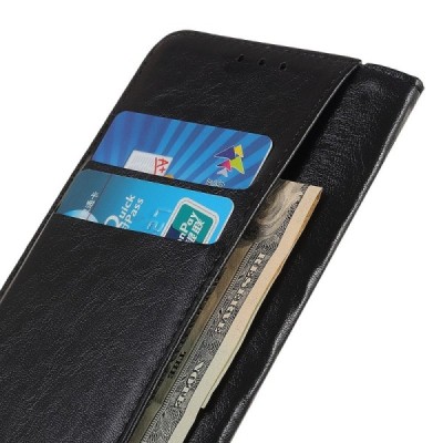 Nokia 2.3 „Split“ чёрный кожаный чехол-книжка | Vacins.lv