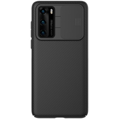 Huawei P40 „Nillkin“ CamShield чёрный чехол, задняя часть с защитой камеры | Vacins.lv