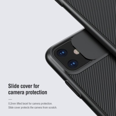 Apple iPhone 11 „Nillkin“ CamShield melns apvalks | vacins.lv