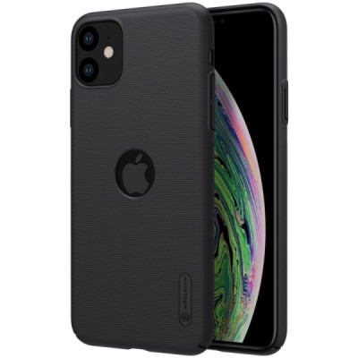 Appe iPhone 11 „Nillkin“ Frosted Shield Logo melns plastika apvalks | vacins.lv
