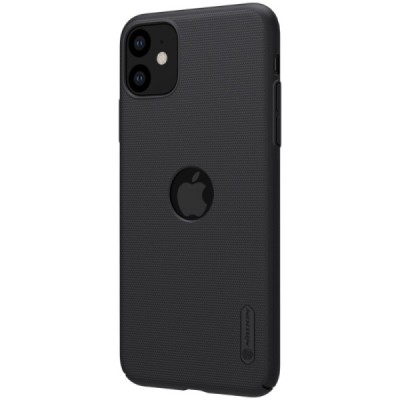 Appe iPhone 11 „Nillkin“ Frosted Shield Logo melns plastika apvalks | vacins.lv