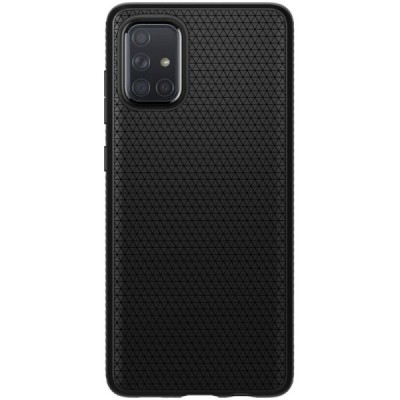 Samsung Galaxy A51 (A515F) „Spigen“ Liquid Air melns cieta silikona TPU apvalks | vacins.lv