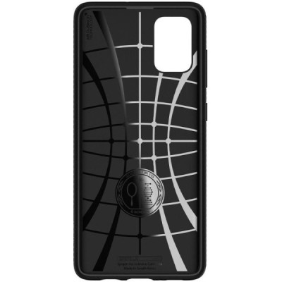 Samsung Galaxy A51 (A515F) „Spigen“ Liquid Air melns cieta silikona TPU apvalks | vacins.lv