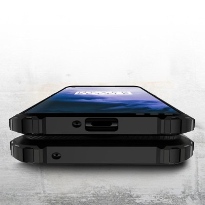 OnePlus 8 усиленный защитный чёрный твердый силиконовый чехол (TPU) | Vacins.lv