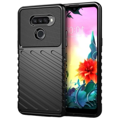LG K50S (LM-X540) твердый силиконовый чехол (TPU) - черный | Vacins.lv