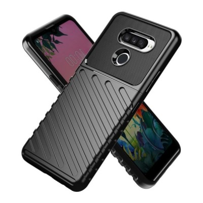 LG K50S (LM-X540) „Rumble“ cieta silikona (TPU) melns apvalks | vacins.lv